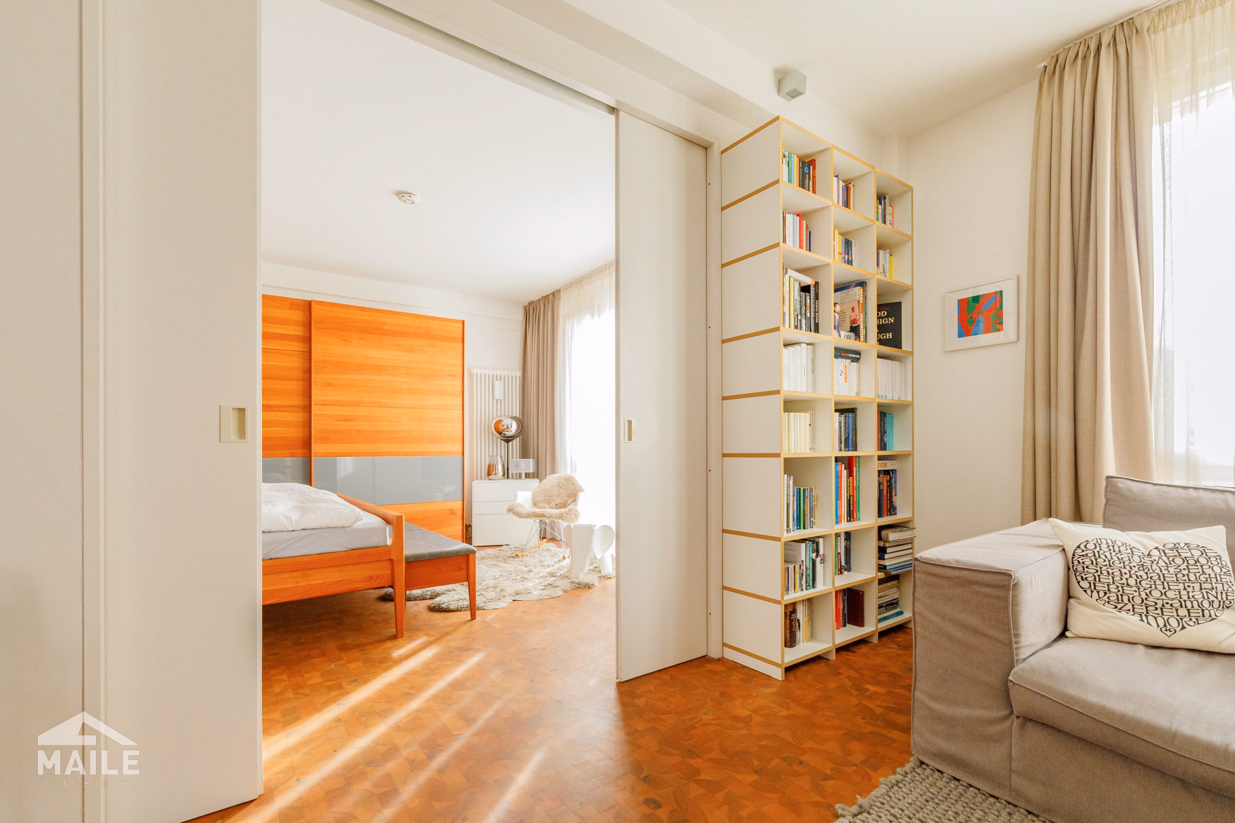 Blick in das Schlafzimmer
