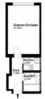 Grundriss - Möbliertes 1-Zimmer Apartment im Zentrum von Stuttgart – City Hochhaus!