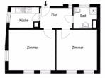 Grundriss - Moderne 2-Zimmer Wohnung mit Einbauküche in unmittelbarer Nähe des Marienplatzes!
