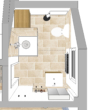 Frisch renovierte, möblierte 3-Zimmerwohnung im schönen Stuttgart-Sillenbuch - Visualisierung des Badezimmers