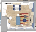 Frisch renovierte, möblierte 3-Zimmerwohnung im schönen Stuttgart-Sillenbuch - Visualisierung des Wohn-/ Esszimmers